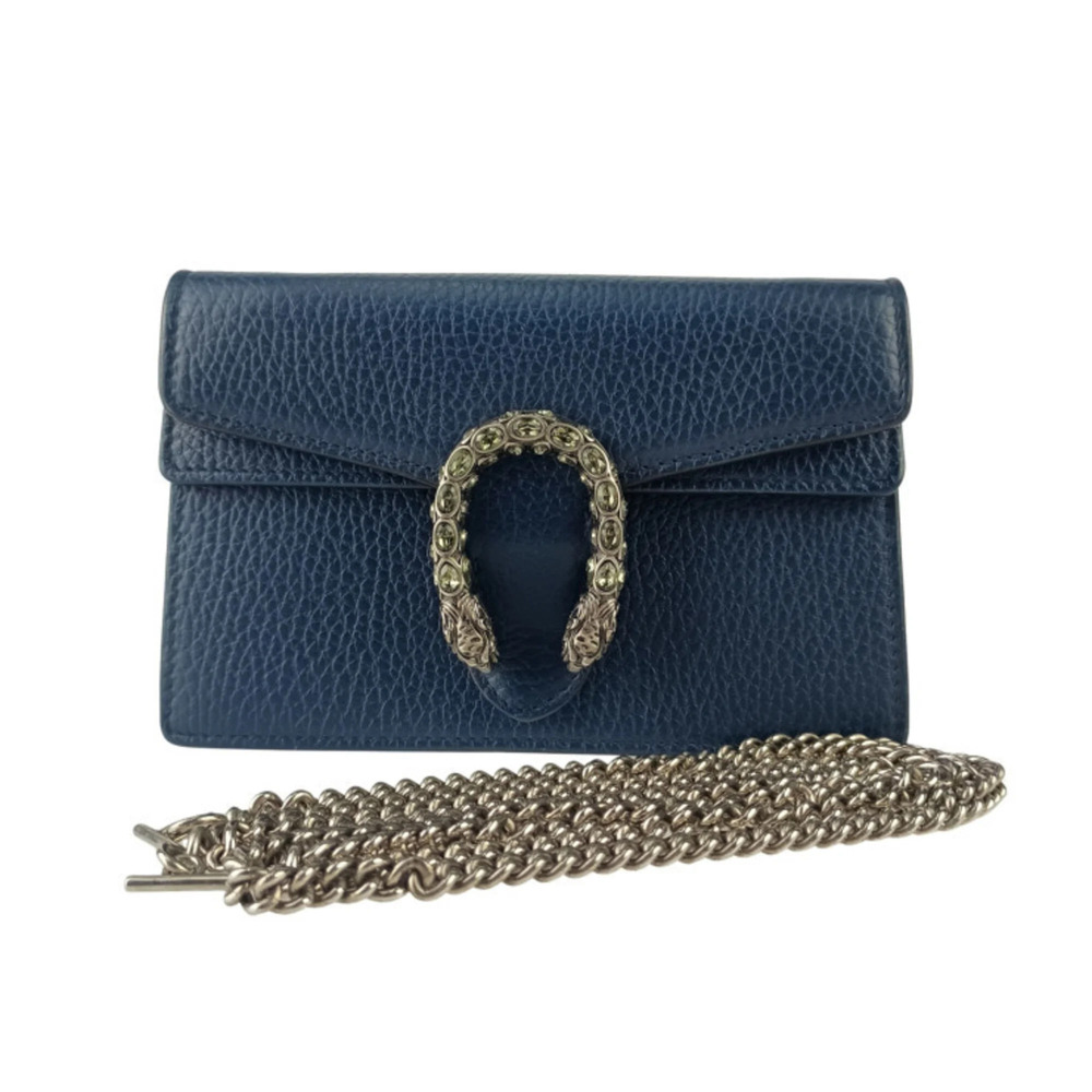 GUCCI Blue Leather Shoulder Bag
